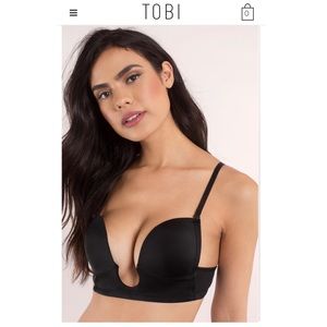 Deep V Black Bra (34C)